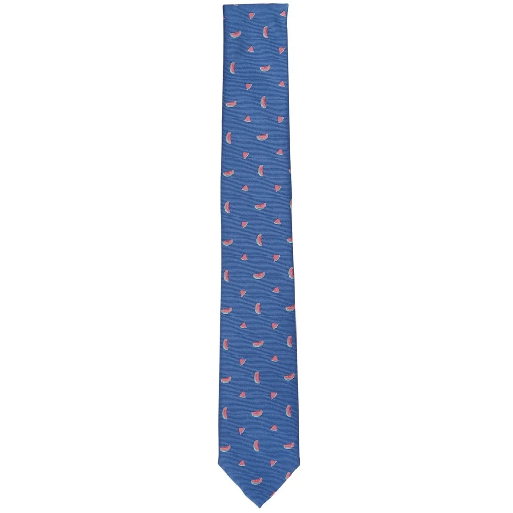 Bar III Men Hilldale Watermelon Graphic Tie Blue One Size